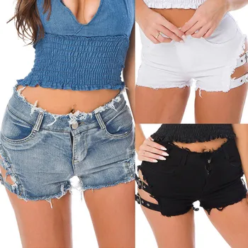 

2020 New Fashion Womens Sexy Mini High Waist Denim Shorts Denim Hole Beach Bottom
