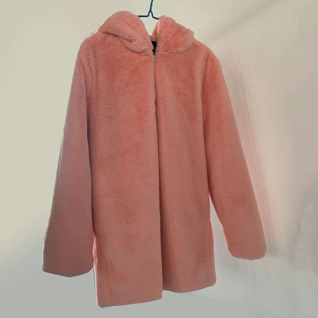 KANCOOLD, новое зимнее плюшевое пальто с капюшоном, женское меховое длинное пальто, модное темпераментное пальто, однотонное