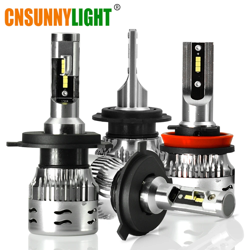 

CNSUNNYLIGHT H7 H4 H11 CSP LED Car Headlight Bulbs H1 9005 9006 60W 12000Lm/Pair Turbo Led Lamp 880 Lights Car-Styling 12V 6000K