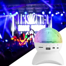 Bluetooth спикер ступенчатый регулятор освещения RGB светодиодный Кристалл Волшебный шар эффект свет DJ клуб освещение для диско вечеринки USB/TF/FM радио