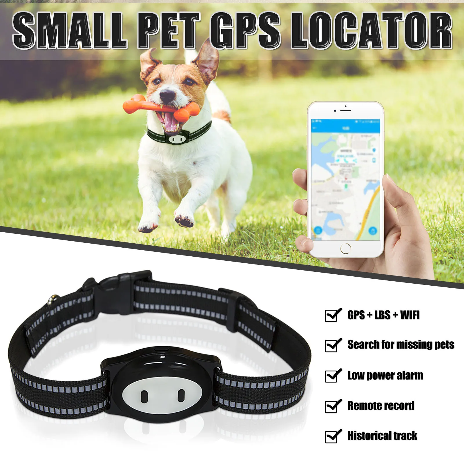 Localizador Gps impermeable para mascotas, dispositivo localizador inalámbrico antipérdida de posicionamiento de mascotas, accesorios para perros