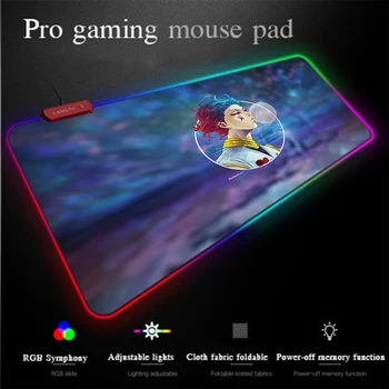

Yuzuoan One-piece Anime MousePad USB Wired LED Color Illumination Backlit Comfortable RGB Gaming Mouse Pad Large Table Mat 90X40