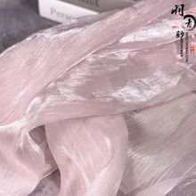 Яркая шелковая Мягкая юбка из органзы с блестками от морщин