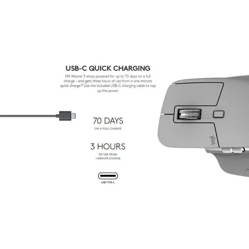 Беспроводная мышь logitech MX Master3, 2,4 ГГц, Bluetooth, 4000 dpi, регулируемая скорость потока, мышь для Windows 7 8 9 macOS 10,13 Linux