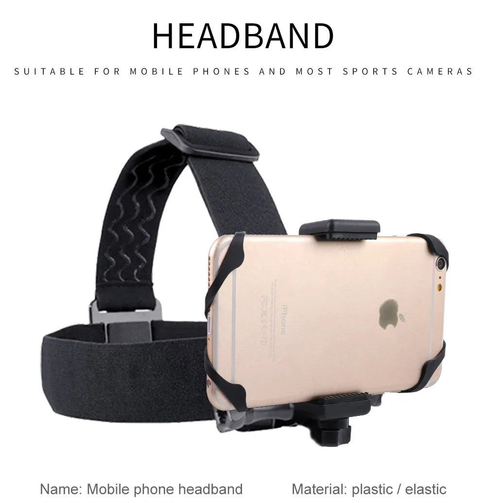 Outdoor head band Holder For Cell Phone at Harness Strap Belt Mount Tripod Clip Holder for instead GOPRO xiaoyi Camera iPhone x