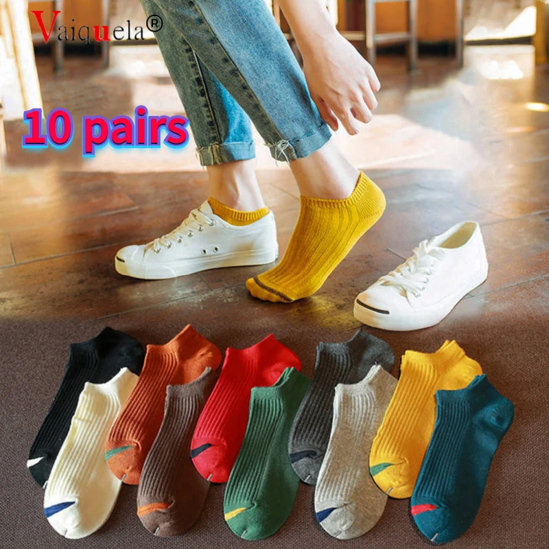 

10 pairsLadies socks spring and summer cartoon invisible boat socks polyester cotton low cut socks trendy women socks crew socks