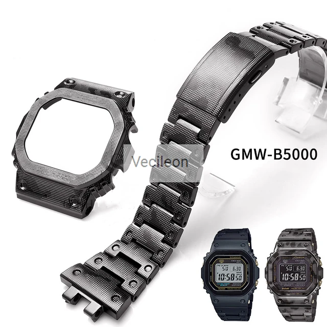 GMW B5000 Zwart Camo Sliver Titanium Legering Horlogebanden En Bezel Metalen Band Stalen Armband Cover Met Gereedschap