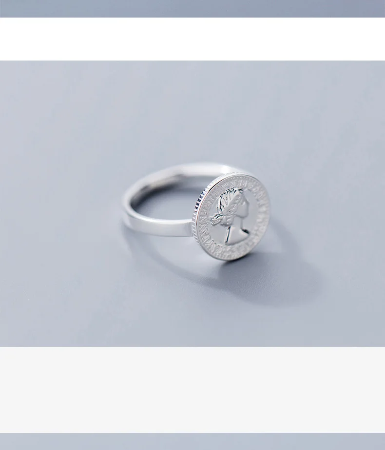 Trustdavis Мода Подлинная стерлингового серебра 925 Сладкая монета безразмерное кольцо на палец подарок для женщин ювелирные изделия из стерлингового серебра DS2254