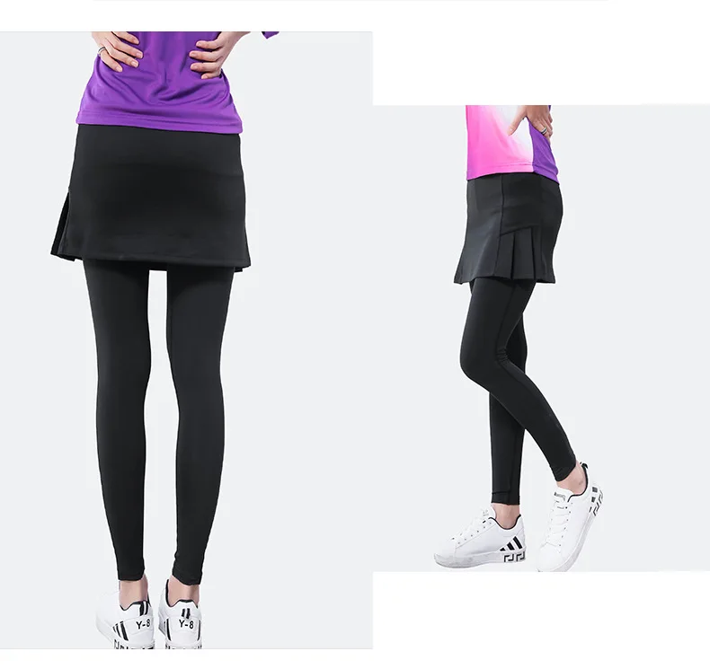 Весенне-осеннее облегающее платье, юбка, спортивный женский комплект из двух предметов, быстросохнущие обтягивающие брюки, юбка, Теннисный костюм для бадминтона