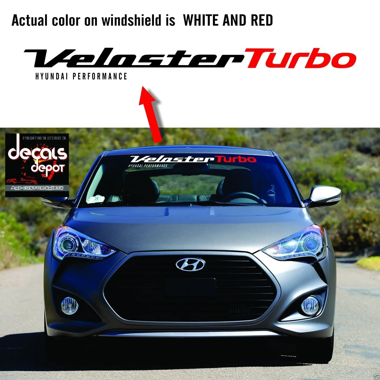 

For Windshield Decal Fits HYUNDAI Veloster Turbo 2011, 2012, 2013 to 2017