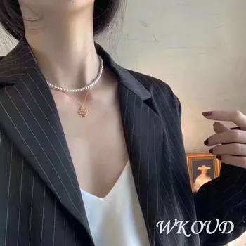 

WKOUD Fine Jewelry Handmade Freshwater Akoya Pearl Necklace perfect round and strong luster without blemish adjustable length