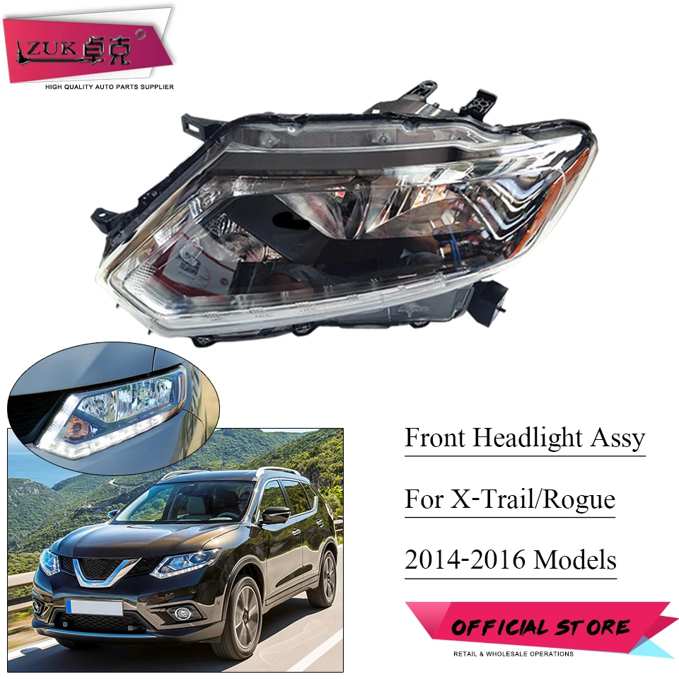 ZUK Передняя галогенная фара Фара дневная ходовая лампа для NISSAN X TRAIL ROGUE T32 2013 2014 2015