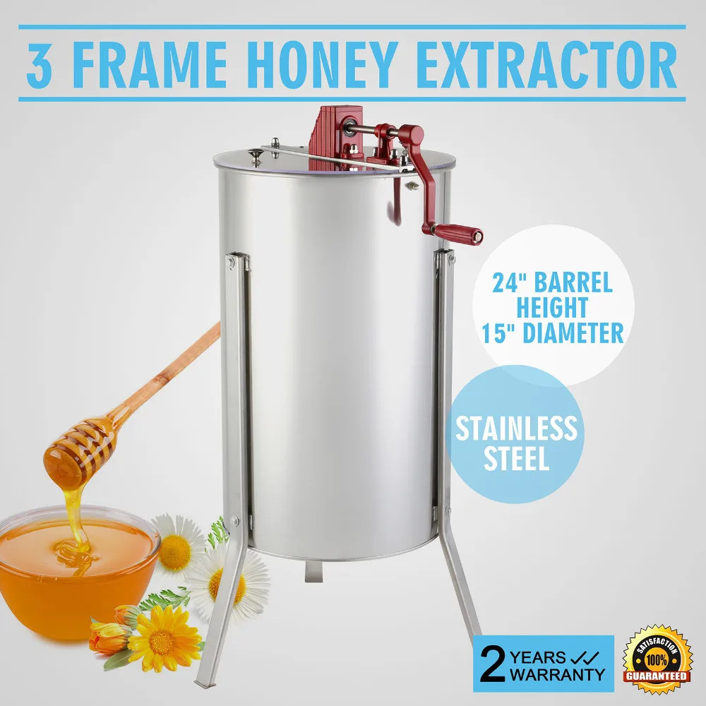 

3 Frame Honey Extractor Stainless Steel Manual Honey Extractor Commercial Use