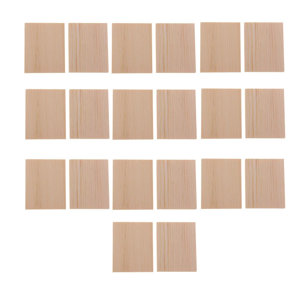 Square Wood Pieces Blank Plaque Kit for DIY Craft Scrapbooking Building Set
