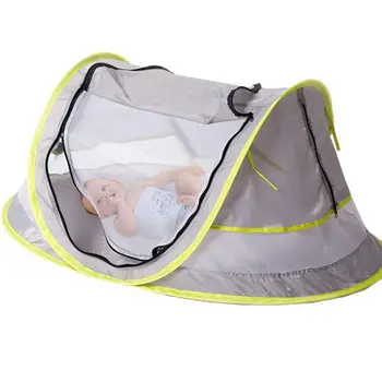 

Baby Travel Bed, Portable baby beach tent UPF 50+ Sun Shelter, Baby Travel Tent Up Mosquito Net and 2 Pegs, Ultralight Weigh