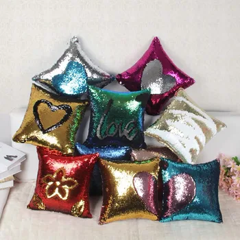 

Mermaid Sequin Pillow Case Magical Color Changing Reversible CC095 Car Sofa Cushion Covers Home Decor Decorative Pillowcase