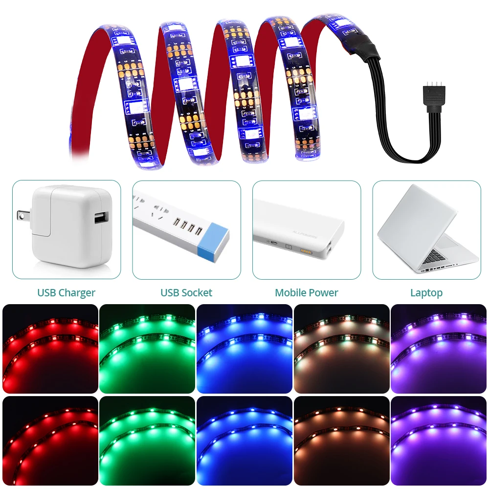Светодиодная лента с Wi Fi RGB 5050 SMD USB Диодная светильник Кая для подсветки
