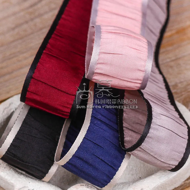 

100yards 10 16 25 40mm satin edge wrinkle ribbon for garment apparel underware bra accessories bouquet flower packing bow