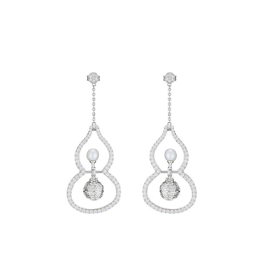 

Essential Oil Diffuser Earrings Jewelry Woman S925 Sterling Silver Aromatherapy Gourd Eardrop