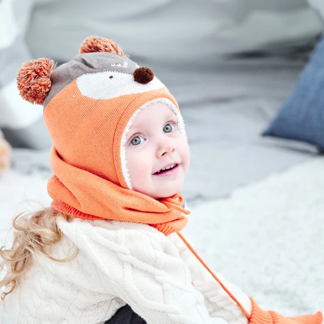 Chaud écharpe et Gants Bonnet Ensemble pour Enfants, Enfant Hiver