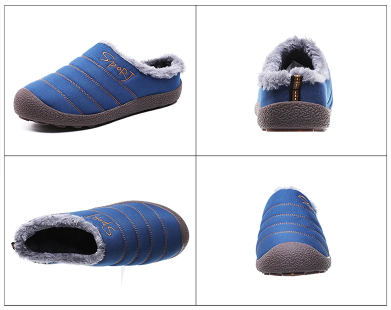 Winter Outdoor Man Slippers House Cotton Shoes Fleece Warm Anti-skid Man Slippers Plus Size High Quality Zapatos De Hombre