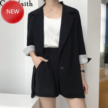 

Woman Sets 2 Piece Outfits Matching Short Pants Casual Striped Elastic Waist Lady Suit 2020 New Summer Autumn