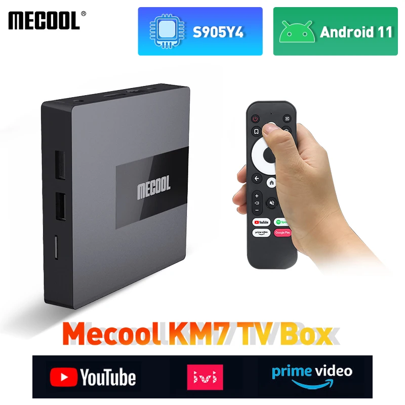 Приставка Смарт-ТВ MECOOL KM7 приставка с поддержкой Android 11 Amlogic S905Y4 4K HDR10 Seream TV