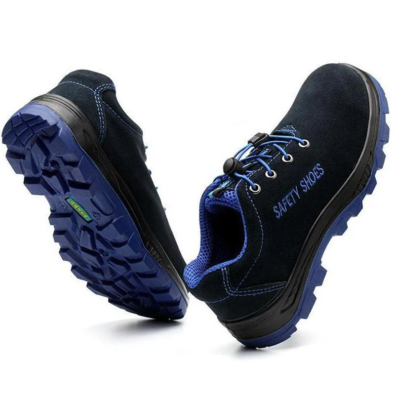 Безопасная обувь для мужчин и женщин; дышащая обувь со стальным носком; нескользящая обувь на среднем каблуке; легкие рабочие ботинки - Цвет: 1