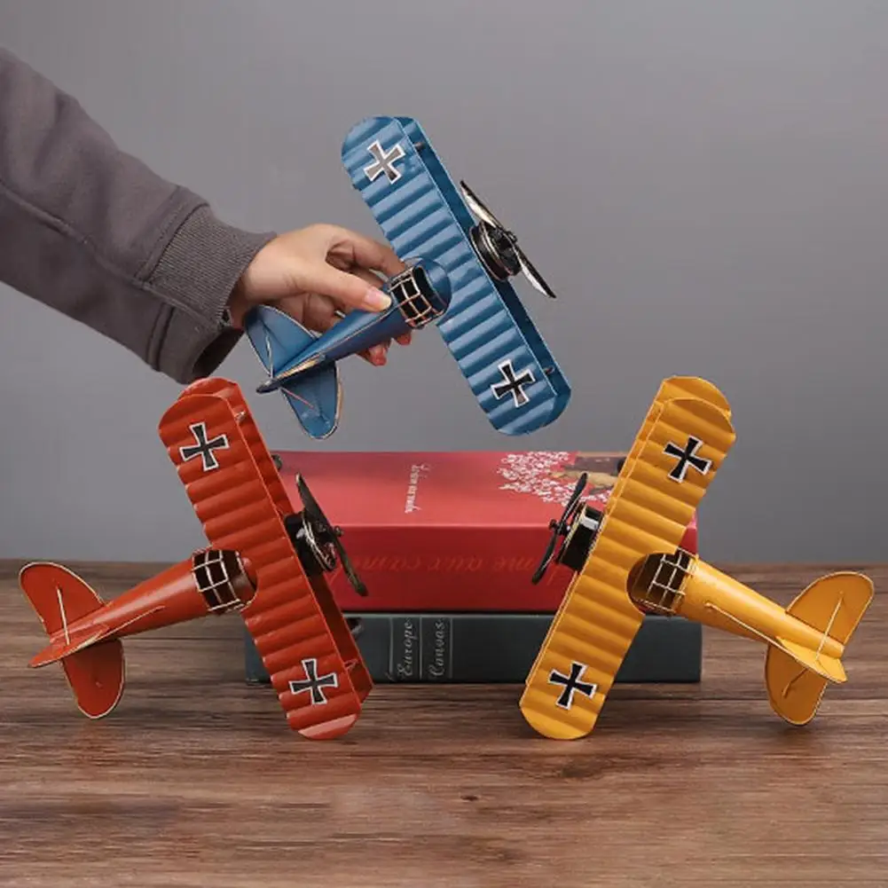 Vintage Iron Art Classic Fighter Aircraft Model Airplane Desktop Ornament Decor Kids Toy Gift |