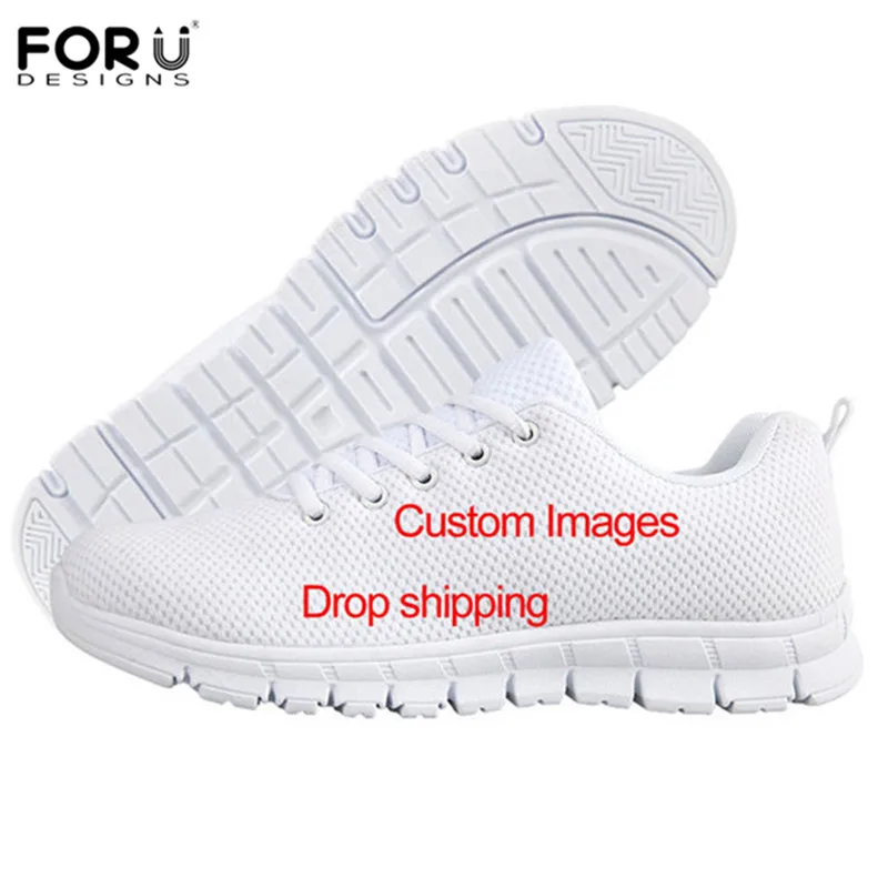 customize AQ FORUDESIGNS/3D Классический череп с огненным узором для женщин кружево на платформе удобные прогулочные сетчатые кроссовки для девочек tenis feminino - Цвет: customize AQ