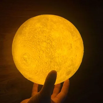 

Dropship 3D Print Rechargeable Moon Lamp LED Night Light Creative Touch Switch Moon Light For Bedroom Decoration Birthday Gift