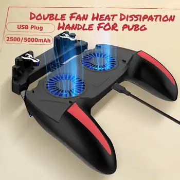 

All-in-One 6 Finger Mobile Game Controller Handle Gamepad For PUBG Cooler Cooling Fan L1 R1 Shooter Joystick for Smartphone