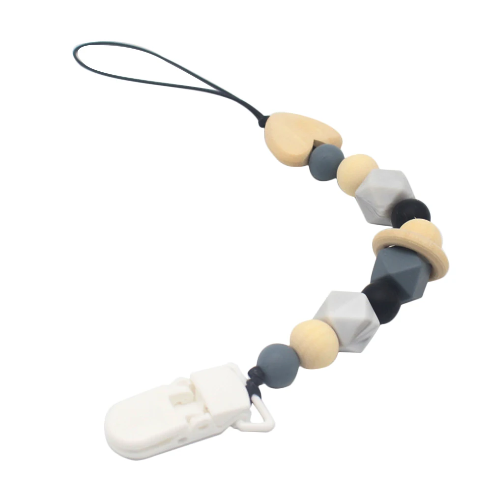 Clip Pacifier Chain For Infant Funny Baby Feeding Portable Lightweight Soother Accessories Colorful Silicone Durable Teether Toy