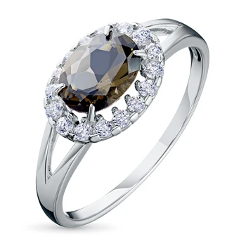 

Ring made of silver with раухтопазом and cubic zirconia э0641кц04200074