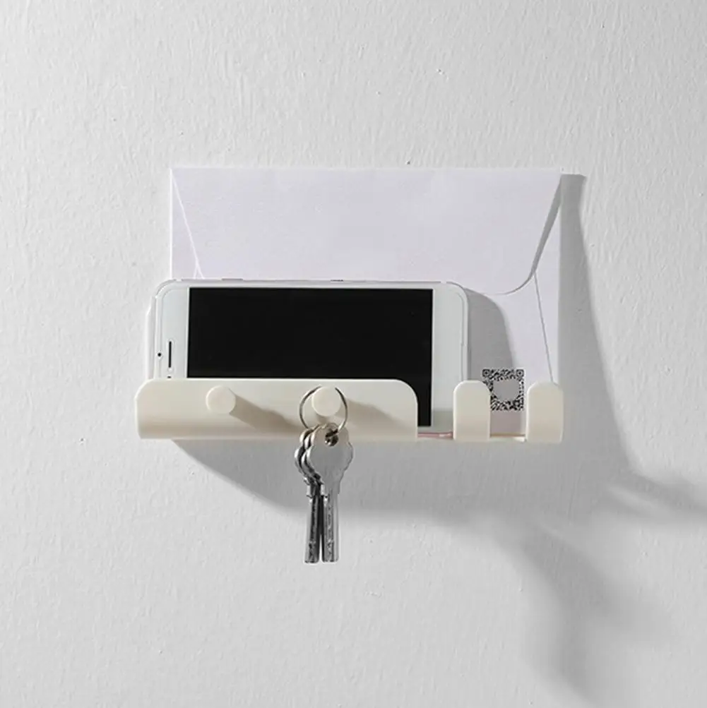 

Adhesive Phone Tablet Stand Wall Mount Traceless Hook Hanger Storage Rack Holder