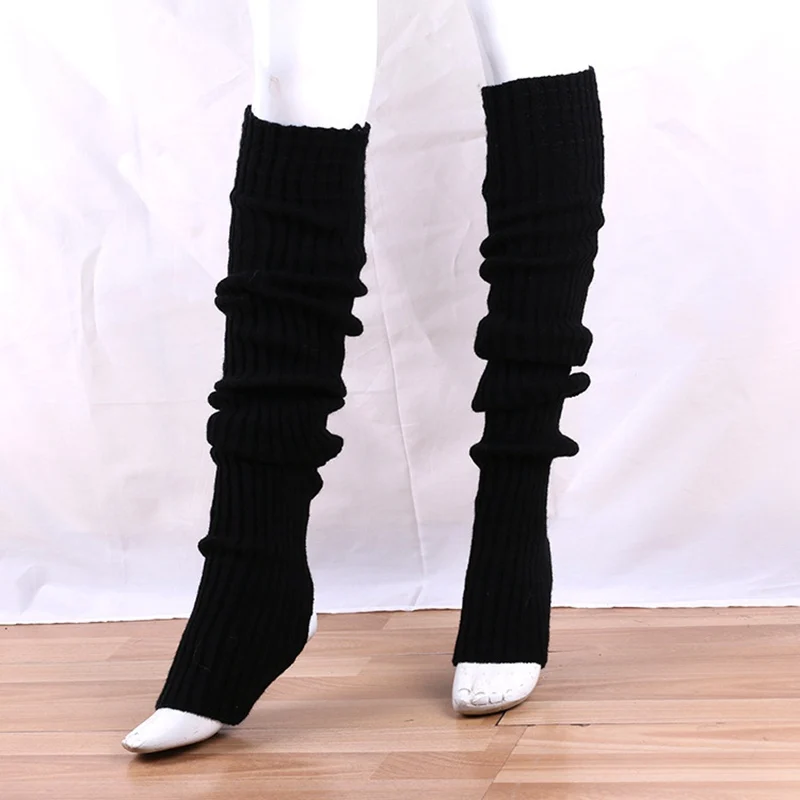 70cm Over Knee Japanese JK Uniform Leg Warmers Korean Lolita Winter Girl Women Knit Boot Socks Pile Up Socks Foot Warming Cover
