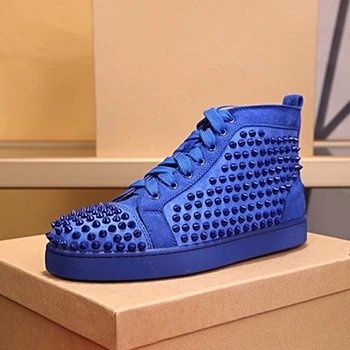 

Designer Sneakers red bottoms shoes Spikes Luxury Rivets Studed Shoes Men and Women Shoes High Top crystal Leather Sneakers