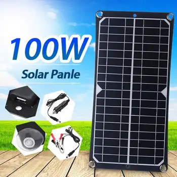 

100W Flexible Solar Panel USB 18V Smartphone Charger Monocrystalline Power Charger Solar Panel Kit Complete for Boat Car Camping