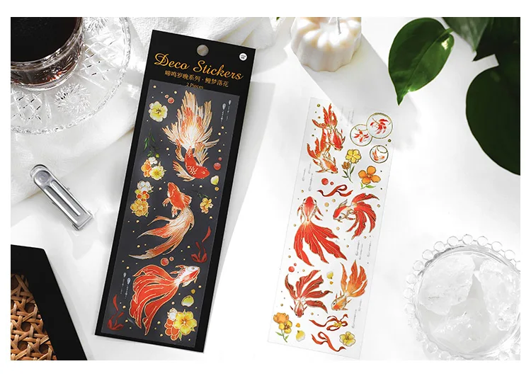 2 Sheets Chinese style Koi Flat Stickers aesthetic Journal notebook 13 H6b9623fd0fb84e72aae7af8b40ac0cf6j