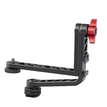 

Universal Camera L Bracket Cage Mount Swivel Tilt Arm for 7 inch Field Monitor with 1/4" Screw Cold Shoe for DSLR Vlogger Video