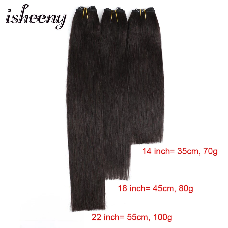 Isheeny remy волосы для наращивания 18 дюймов, цельная прозрачная повязка на голову, прямые невидимые накладные волосы 80 г