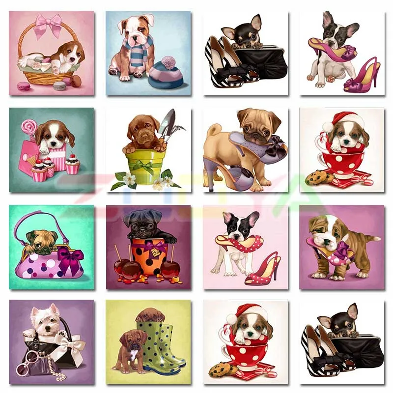 5D Diamond Painting Cartoon Dog Full Square Diamond Mosaic Cup Christmas Gift Embroidery Picture Of Rhinestone Decor Home  Lx822