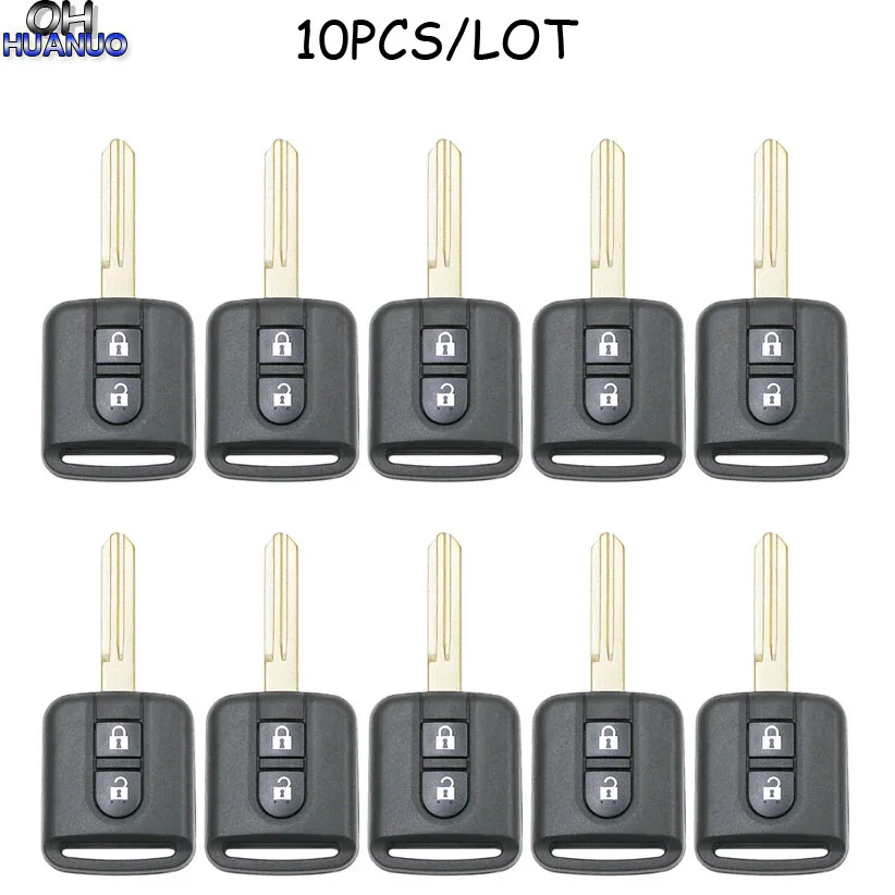 10PCS*New Remote Replacement Car Keys Shells FOB Case Keyless Entry 2 Button for Qashqai Nissan Micra Navara Almera Note Uncut | Автомобили