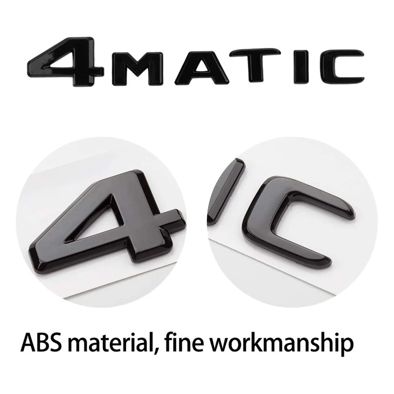 4MATIC 자동 트렁크 도어 펜더 범퍼 배지 데칼 엠블럼 접착 테이프 스티커 교체, 메르세데스-벤츠
