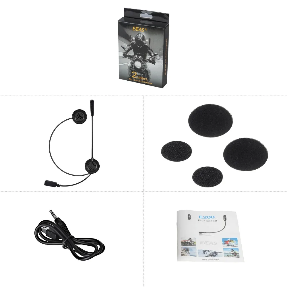 EJEAS Intercomunicadores De Casco Мото шлем Bluetooth гарнитура мотоциклетная Интерком 2 всадника шлем Bluetooth мотоциклетная гарнитура