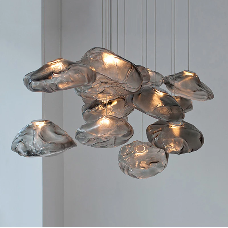 

Post-modern vintage glass pendant light Smoke Grey and Clear design italian light Decoration Loft Hanging Lamp e27 pendant light