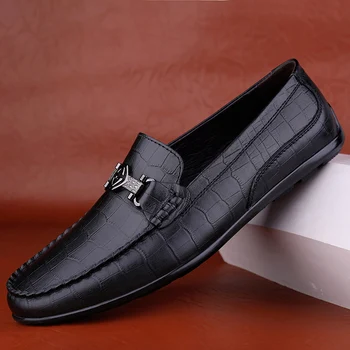 

Casual Shoes Men's 2020 New Hot-Selling Head Leather Bean Shoes Men's Fashion Indestructible Driving Shoes Men's Shoes 37-44