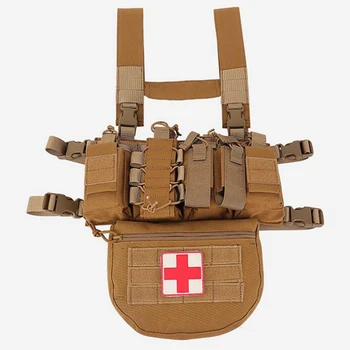 

Nylon Chest Rig Airsoft Tactical Vest Military Pack Magazine Pouch Holster Molle System Waist Vest Kit Men