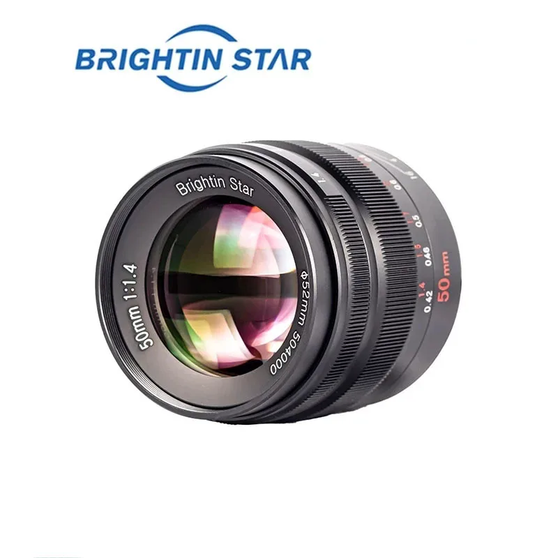 Brightin Star 50 мм F1.4 Полнокадровый объектив с большой апертурой для портретной