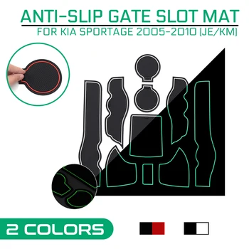 

10pcs Anti-Slip Gate Slot Mat Rubber Coaster Accessories Car Stickers for KIA Sportage 2005 2006 2007 2008 2009 2010 JE KM